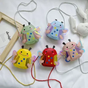 Sac bandoulière mignon en forme d'insecte pour enfants – Mini porte-monnaie en PU pour tout-petits et bébés filles