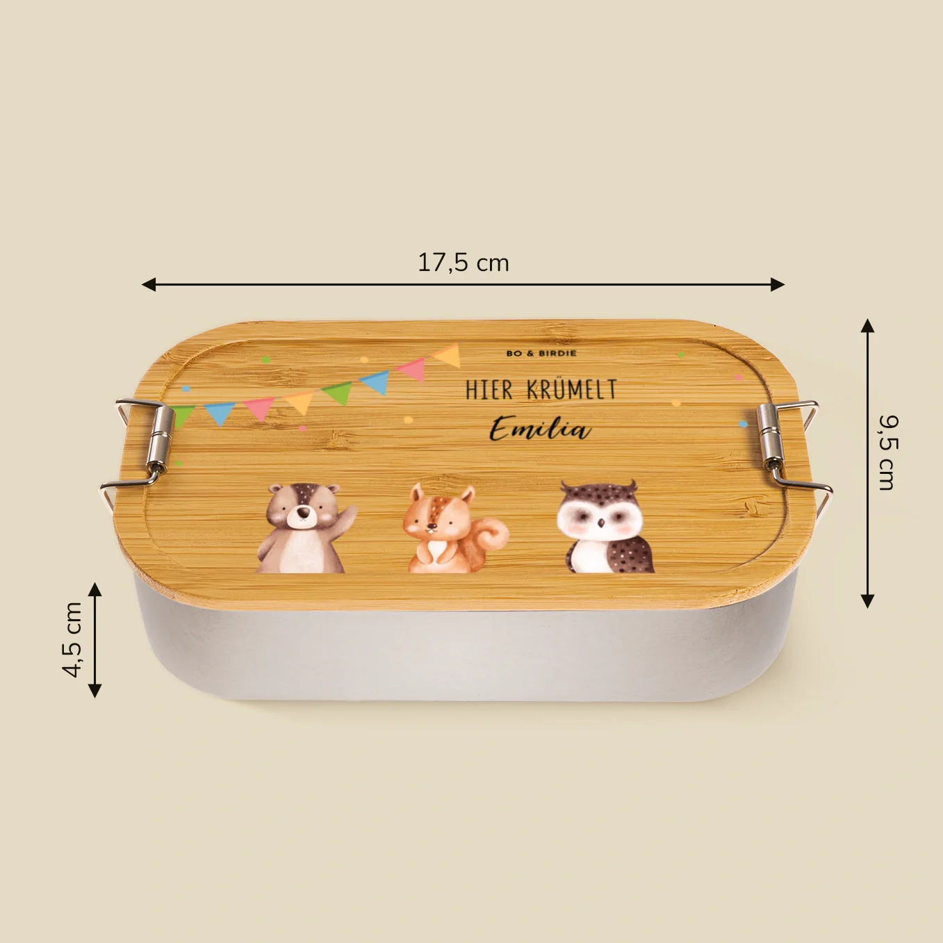 Lunch box personnalisée avec couvercle en bambou « Confettis » – Image 8
