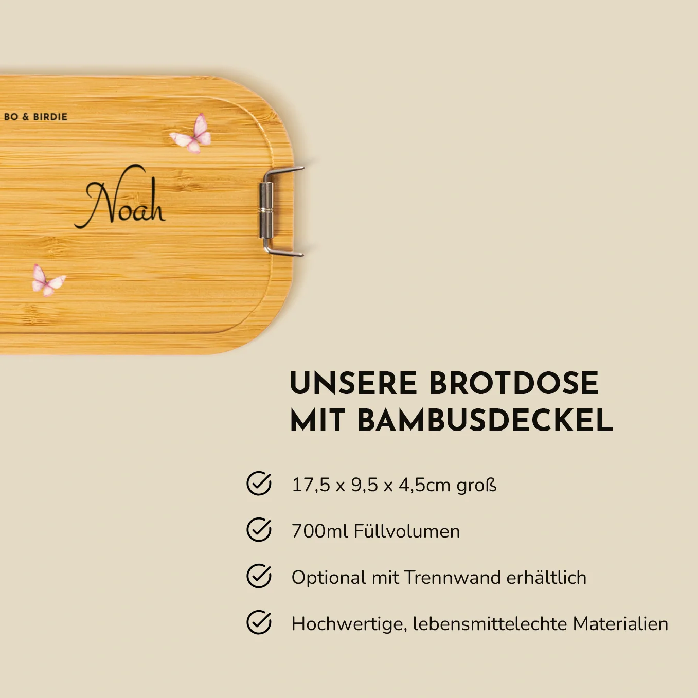 Lunch box personnalisée avec couvercle en bambou « Chevaux » – Image 9