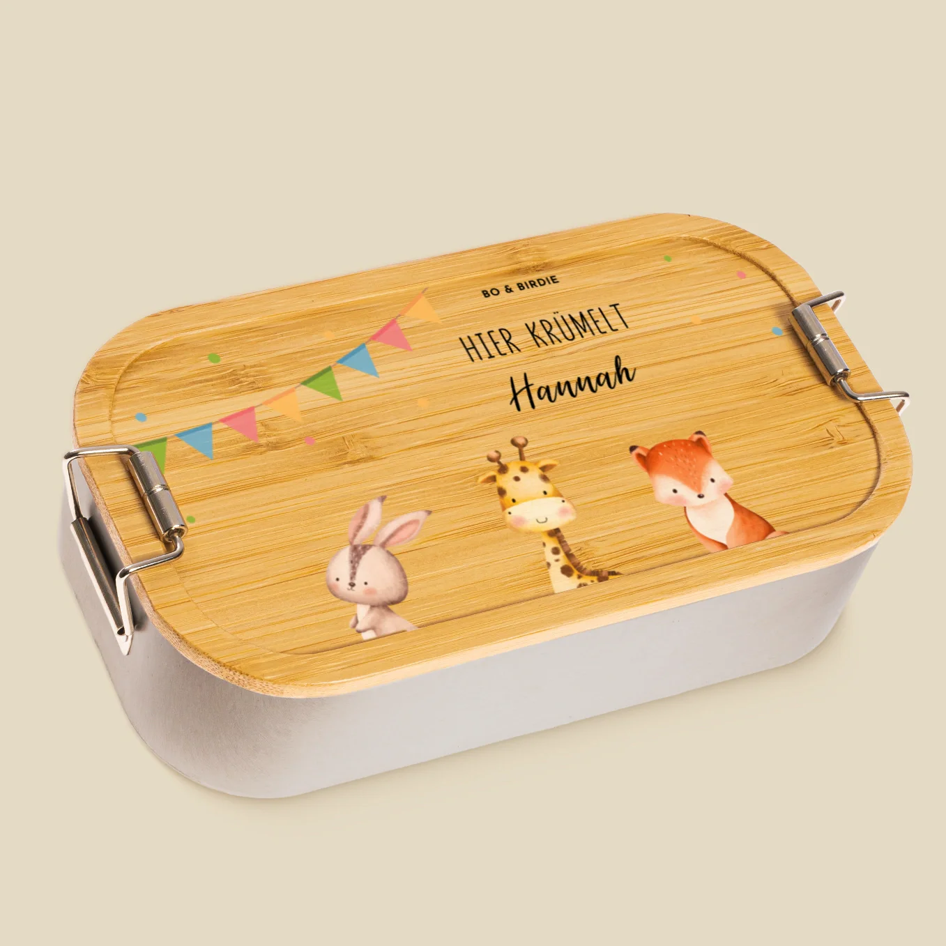 Lunch box personnalisée avec couvercle en bambou « Confettis » – Image 6