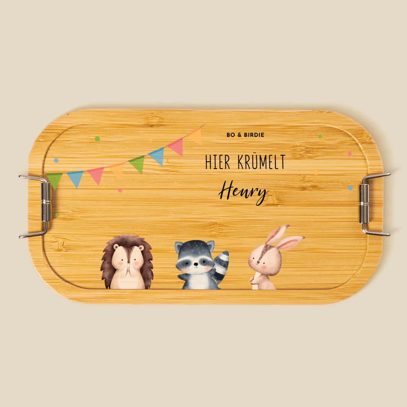 Lunch box personnalisée avec couvercle en bambou « Confettis » – Image 7