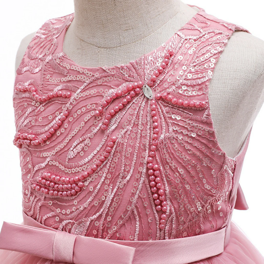 Robe de soirée princesse brodée de perles et de paillettes – Image 3