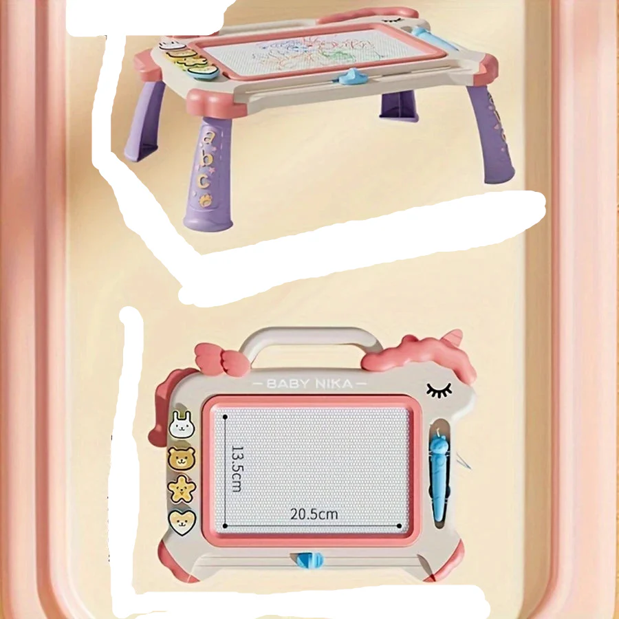 Planche à dessin avec projecteur de dinosaures – Jouet d'art et de puzzle pour enfants, kit de peinture éducatif avec musique, 3 ans et plus, orange/vert/rose – Image 7