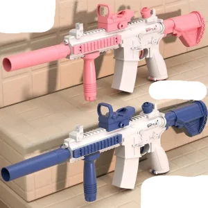 Pistolet à eau électrique M416 – 10 m de portée, alimenté par batterie, pour enfants, jouet de plage d'été, trempage automatique pour garçons et filles (à partir de 3 ans)