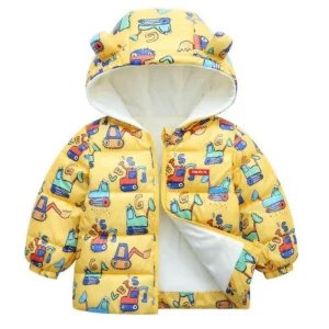 Parka à capuche à motif dessin animé Excavator