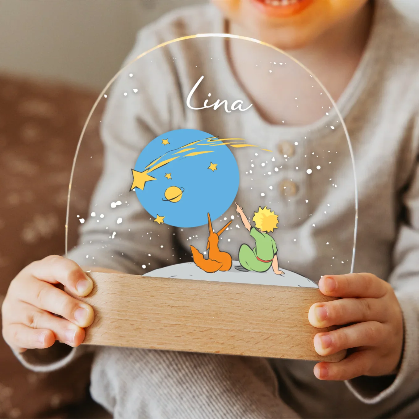 Veilleuse personnalisée Petit Prince « Amis dans la Neige » – Image 8