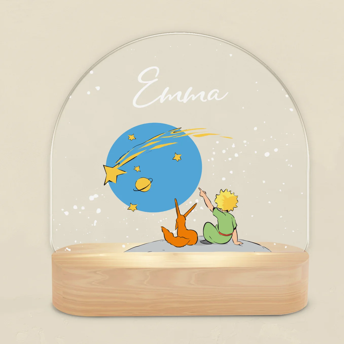 Veilleuse personnalisée Petit Prince « Amis dans la Neige » – Image 4