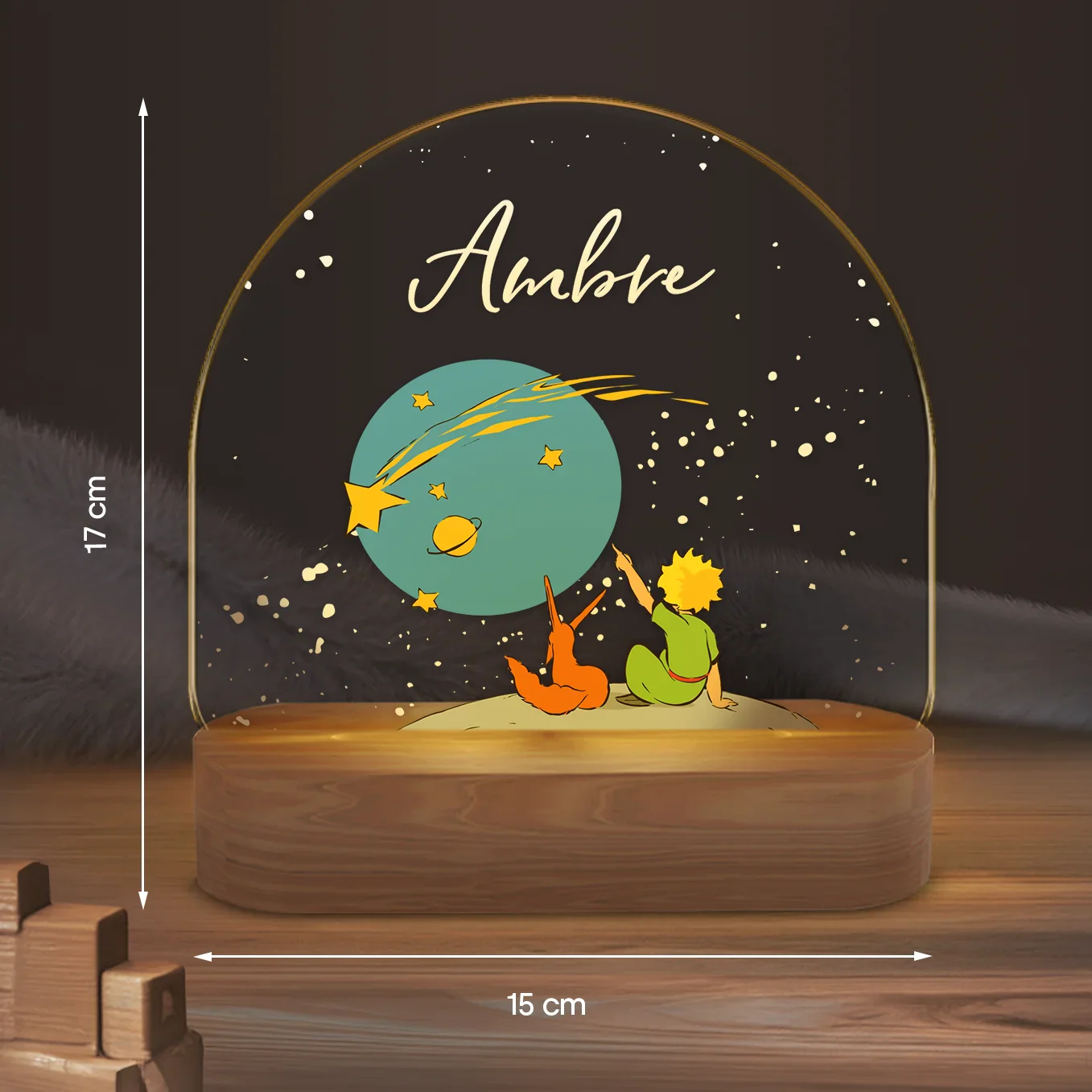 Veilleuse personnalisée Petit Prince « Amis dans la Neige » – Image 5