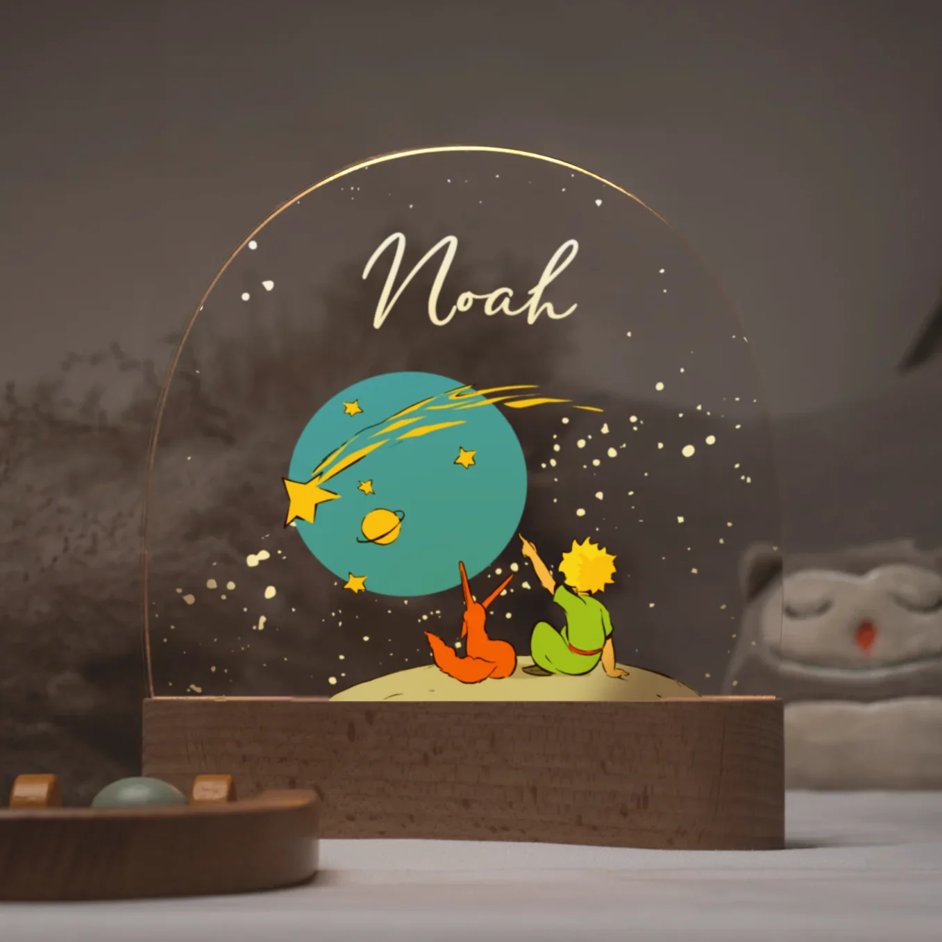 Veilleuse personnalisée Petit Prince « Amis dans la Neige » – Image 6