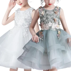 Robe de cocktail princesse brodée de fleurs