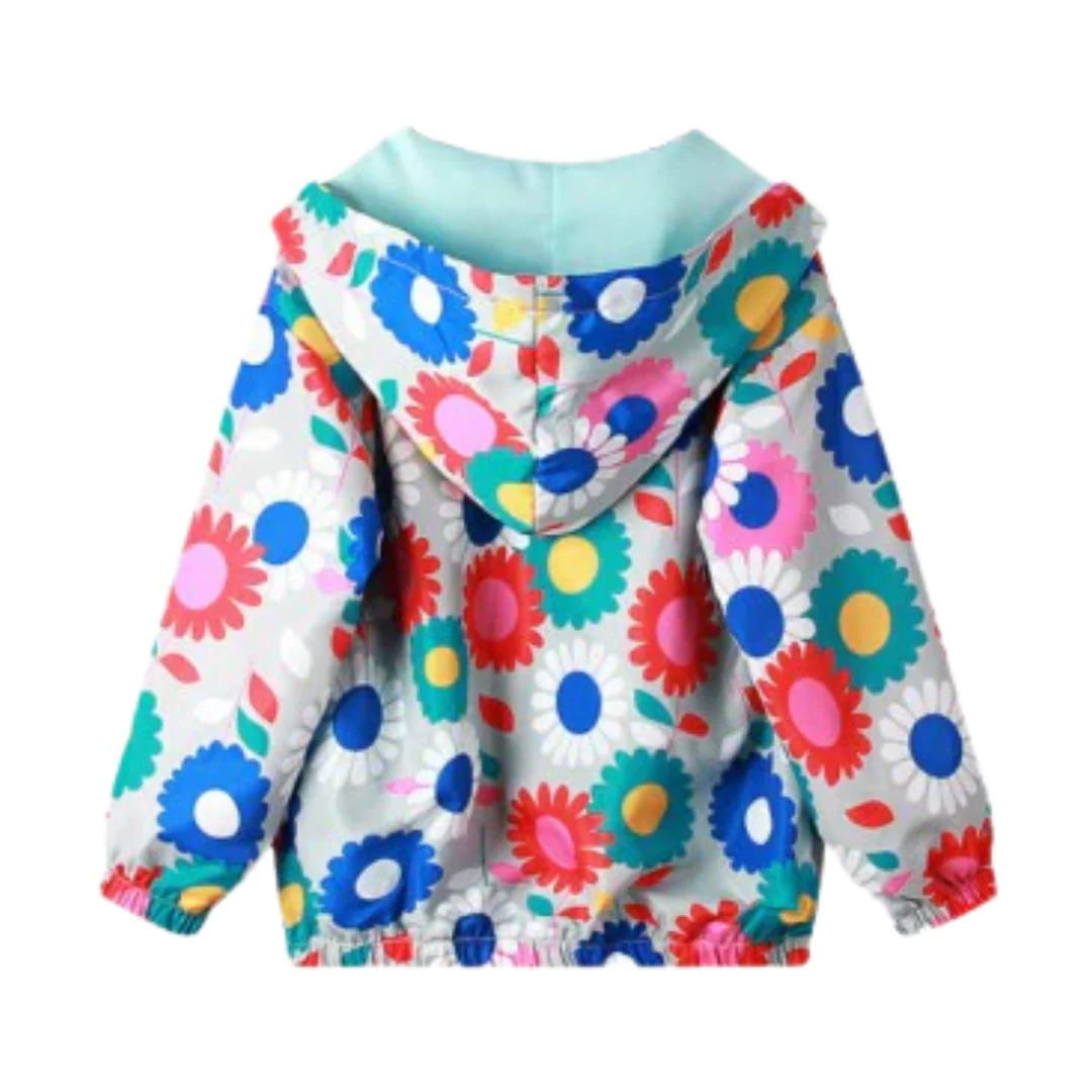 Veste coupe-vent à capuche à motif graffiti floral – Image 2