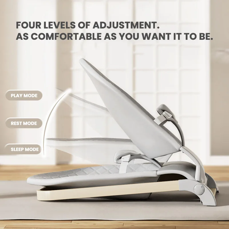 Siège bébé basculeur pliable réglable sur 4 niveaux, rocking-chair portable pour nouveau-nés avec mouvement de bascule naturel, soutien ergonomique et matériaux non toxiques – Image 2