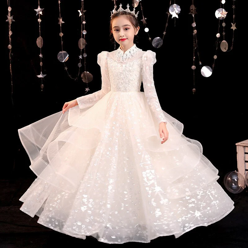 Robe de luxe élégante à manches longues et paillettes – Image 4