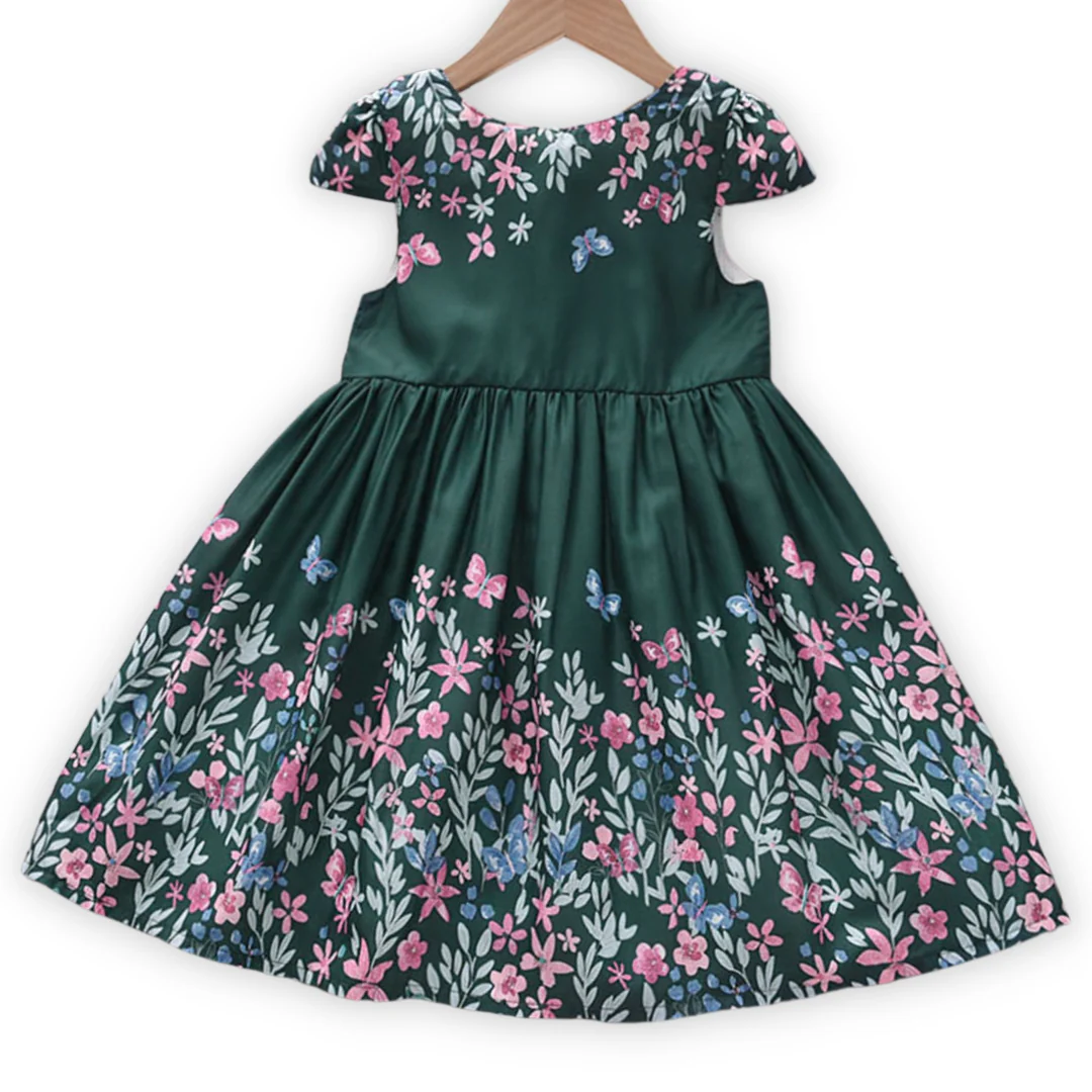 Robe d'été pour fille à imprimé fleurs et papillons – Image 2