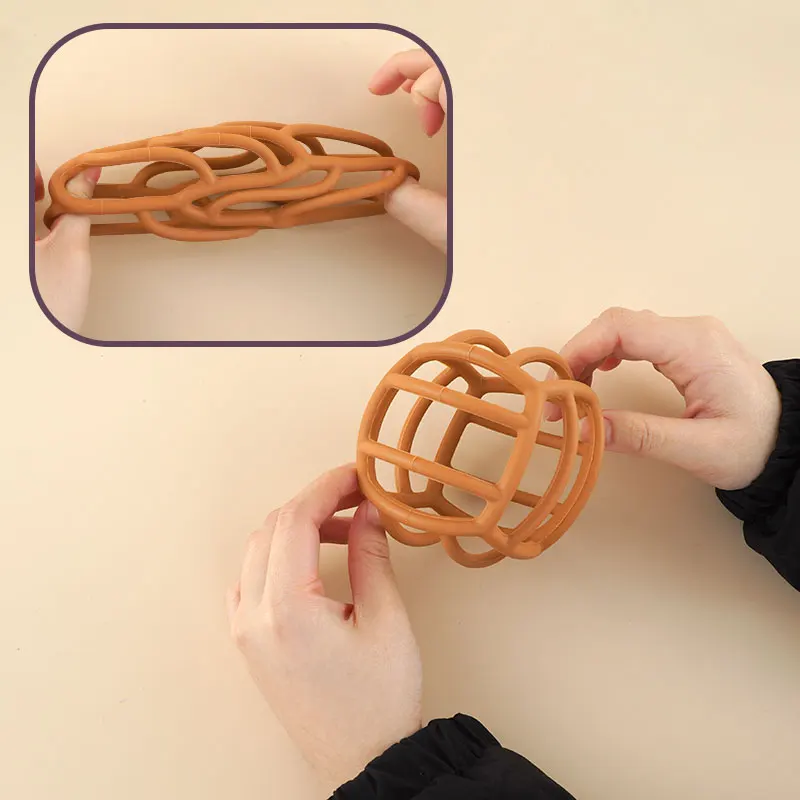 Boule de dentition colorée en silicone : jouet pour bébé sûr et facile à nettoyer – Image 4