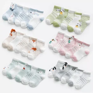 5 paires de chaussettes pour bébé (nouveau-né à 2 ans) - Maille de coton, mignonnes et confortables