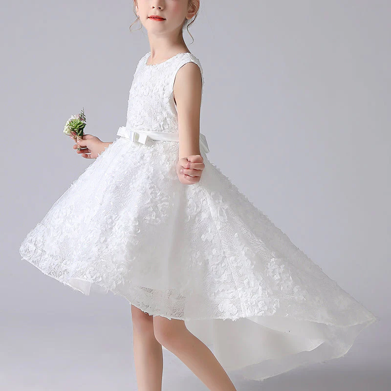 Robe de princesse fleurie en dentelle à dos long – Image 3