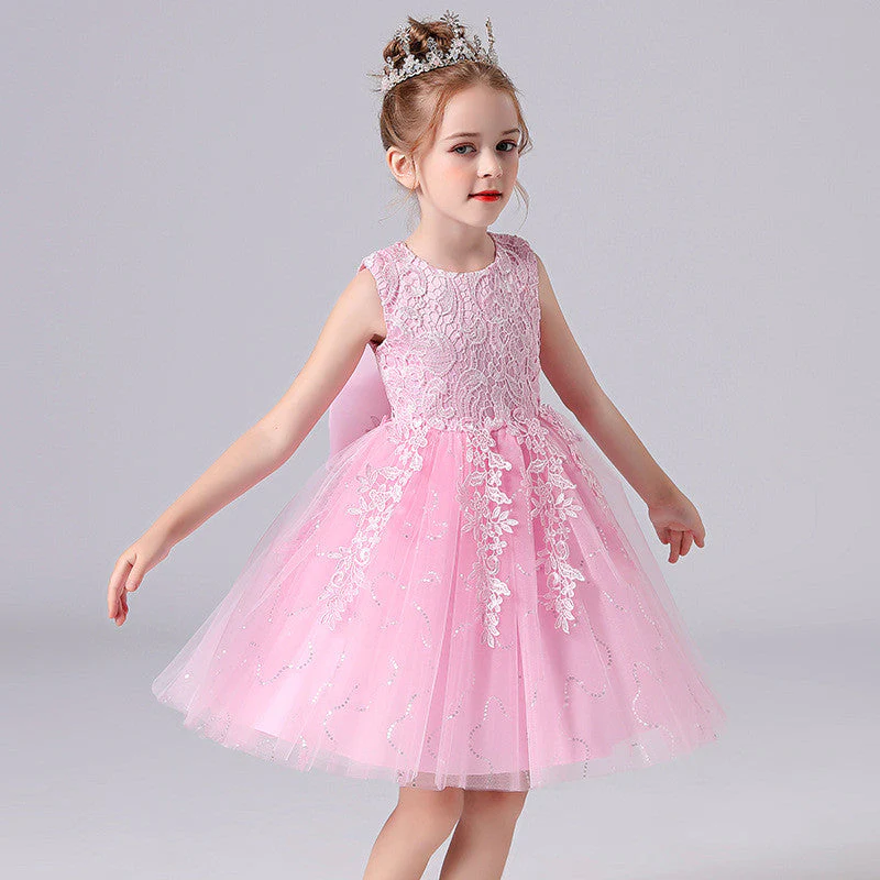 Robe princesse en dentelle couleur pastel – Image 4