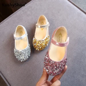 Chaussures de princesse à paillettes pour le printemps - Chaussures pour petites filles