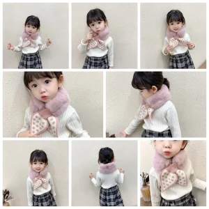 Écharpes en fausse fourrure douce à motif de fruits pour garder le cou au chaud pour bébé