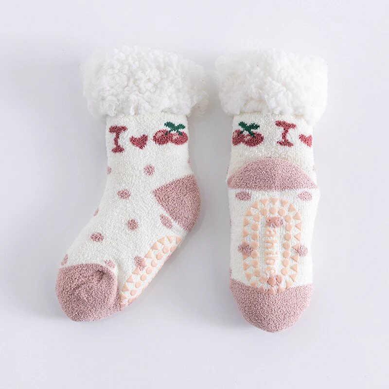 Chaussettes bébé antidérapantes épaisses et chaudes – Image 3