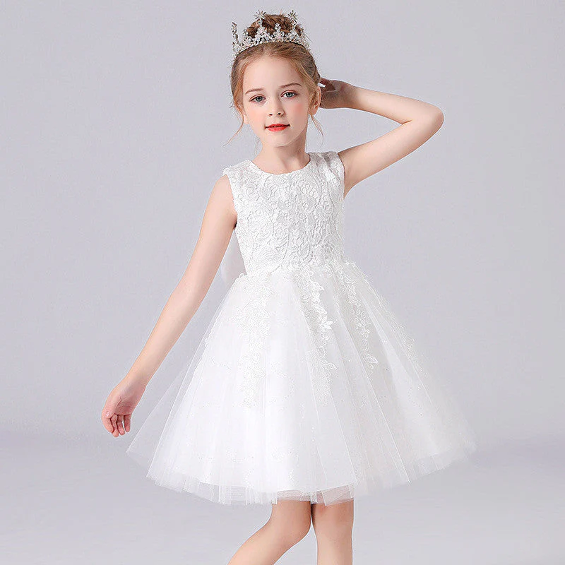 Robe princesse en dentelle couleur pastel – Image 3