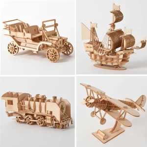 Puzzle 3D en bois | 6 modèles faits main | Cadeau pour vos enfants