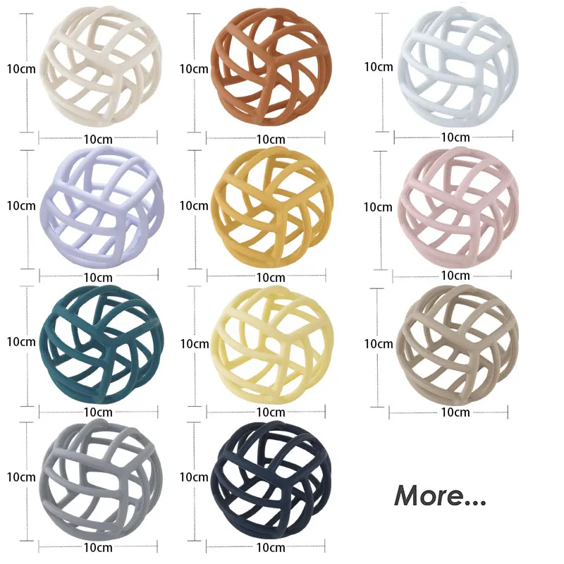 Boule de dentition colorée en silicone : jouet pour bébé sûr et facile à nettoyer – Image 3