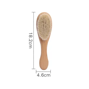 Brosse à cheveux en bois naturel et laine douce pour bébé