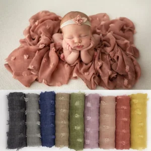 Couverture d'emmaillotage pour bébé en tissu doux et coloré