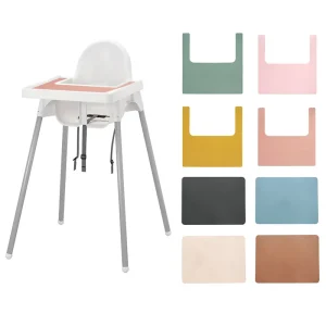 Set de table personnalisé en silicone de couleur unie : tapis de table pour chaise haute pour l'alimentation des aliments solides