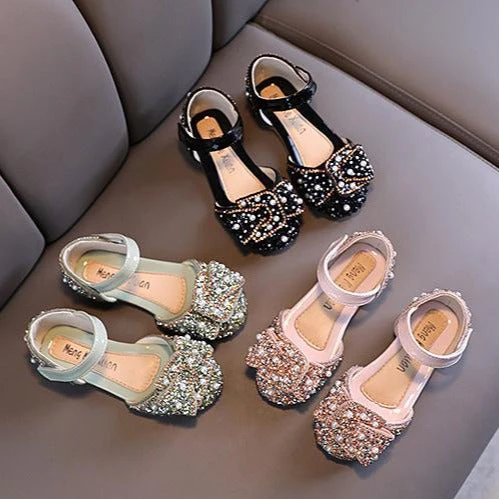 Chaussures de princesse brillantes avec perles et strass – Image 4