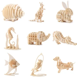 Puzzle 3D en bois | Animaux mignons | Cadeau pour vos enfants
