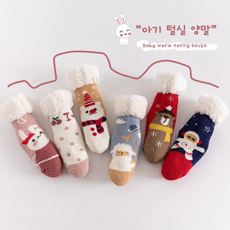 Chaussettes bébé antidérapantes épaisses et chaudes – Image 8
