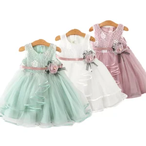 Robe fleurie pour bébé fille : costume tutu de princesse décontracté
