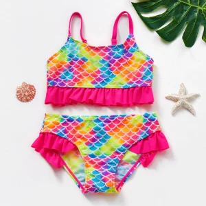 Ensemble bikini à volants de haute qualité pour petites filles
