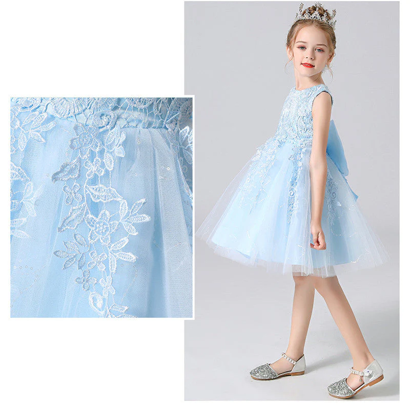Robe princesse en dentelle couleur pastel – Image 8