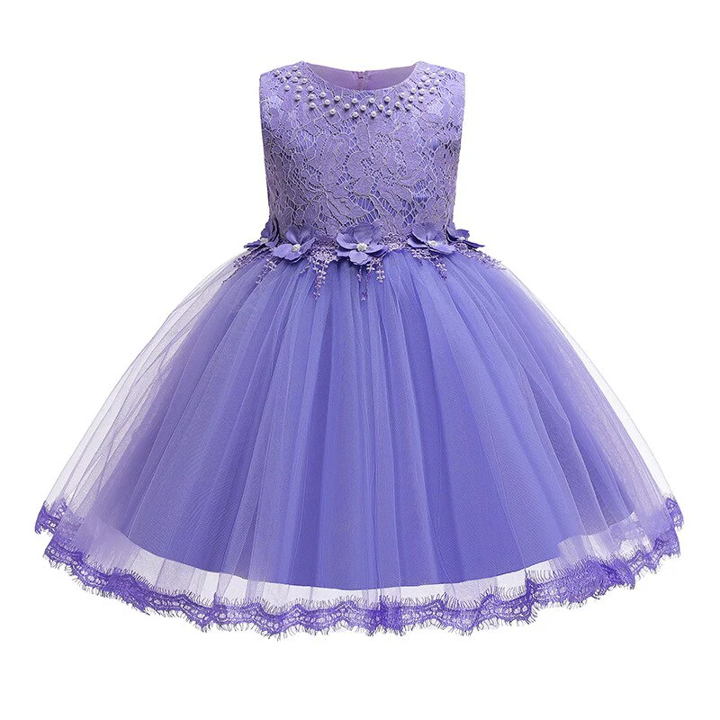Robe princesse en dentelle couleur pastel – Image 9