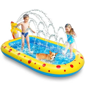 Fontaine gonflable pour piscine, jouets aquatiques d'extérieur pour enfants et bébés, 67 x 43 pouces
