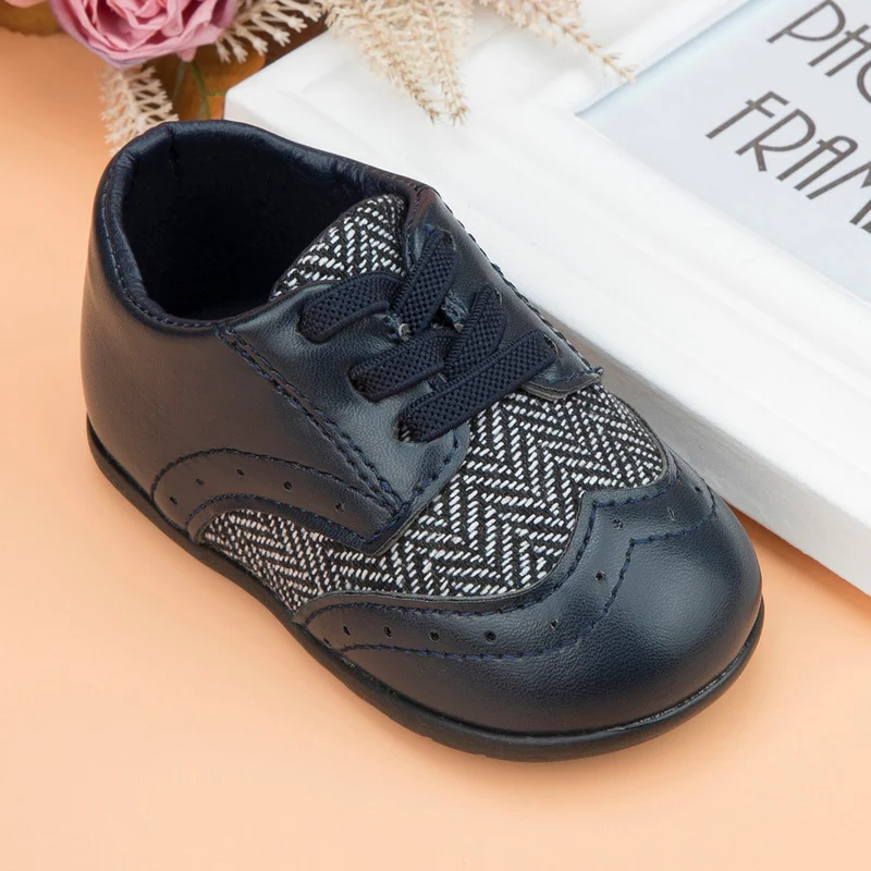 Chaussures en cuir pour bébé garçon, design classique aztèque, pour les premiers pas – Image 4