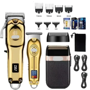 Tondeuse à cheveux électrique professionnelle KM-2628 KM-678 KM-2024, kit de tondeuse à barbe rechargeable pour hommes