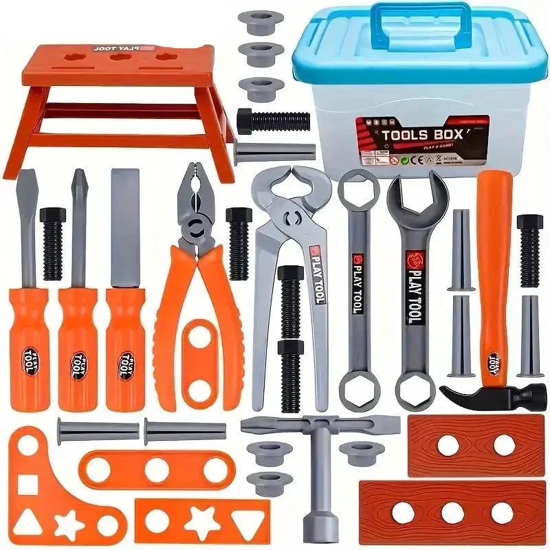 Coffret d'outils pour enfants – 39/42 pièces, jeu de construction avec boîte à outils – Kit de jeu éducatif pour garçons et filles de 2 à 13 ans – Image 7