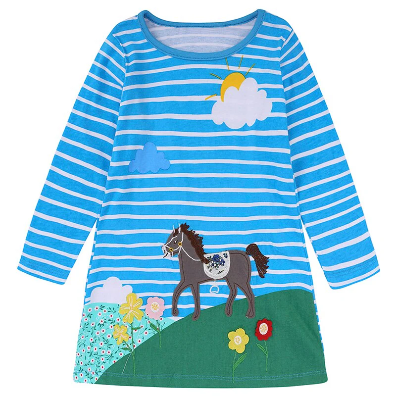 Robe à manches longues avec motif de lapins et appliques – Image 4