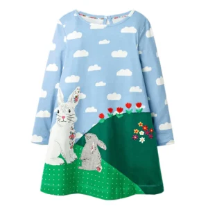 Robe à manches longues motif lapin