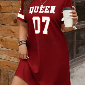 Robe de maternité d'été – Queen n° 07, imprimé graphique, coupe ample, manches courtes, tenue de grossesse décontractée