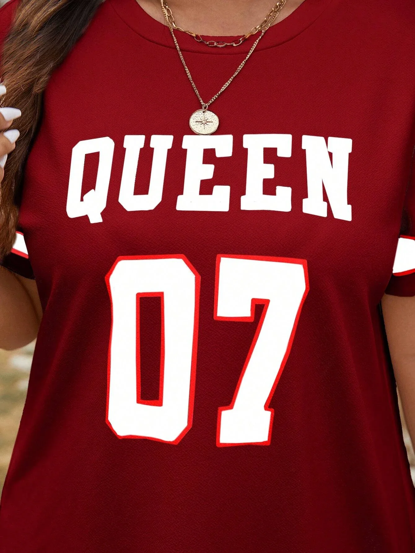 Robe de maternité d'été – Queen n° 07, imprimé graphique, coupe ample, manches courtes, tenue de grossesse décontractée – Image 3