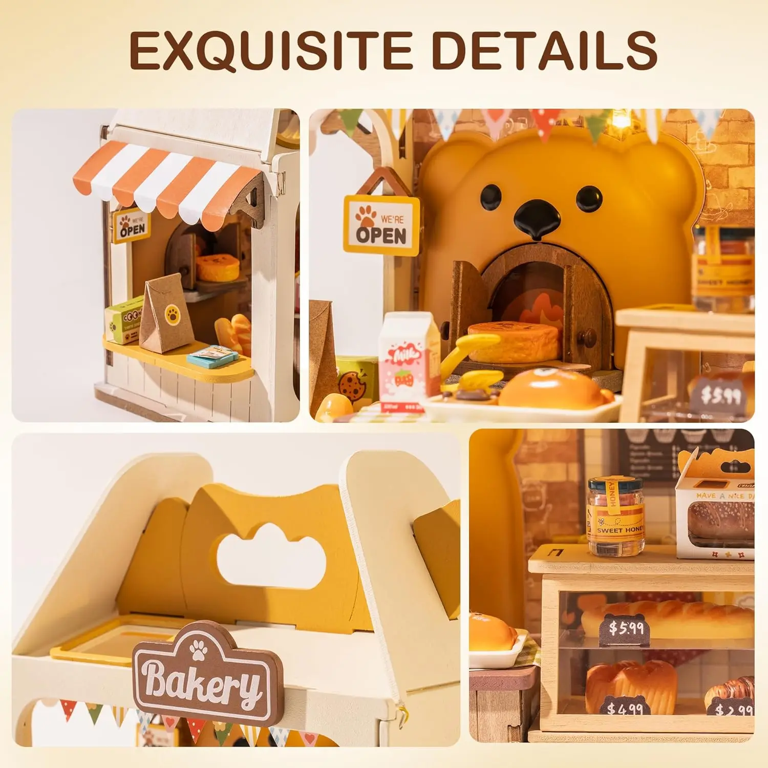 Boulangerie miniature DIY pour maison de poupée avec éclairage LED – Image 2