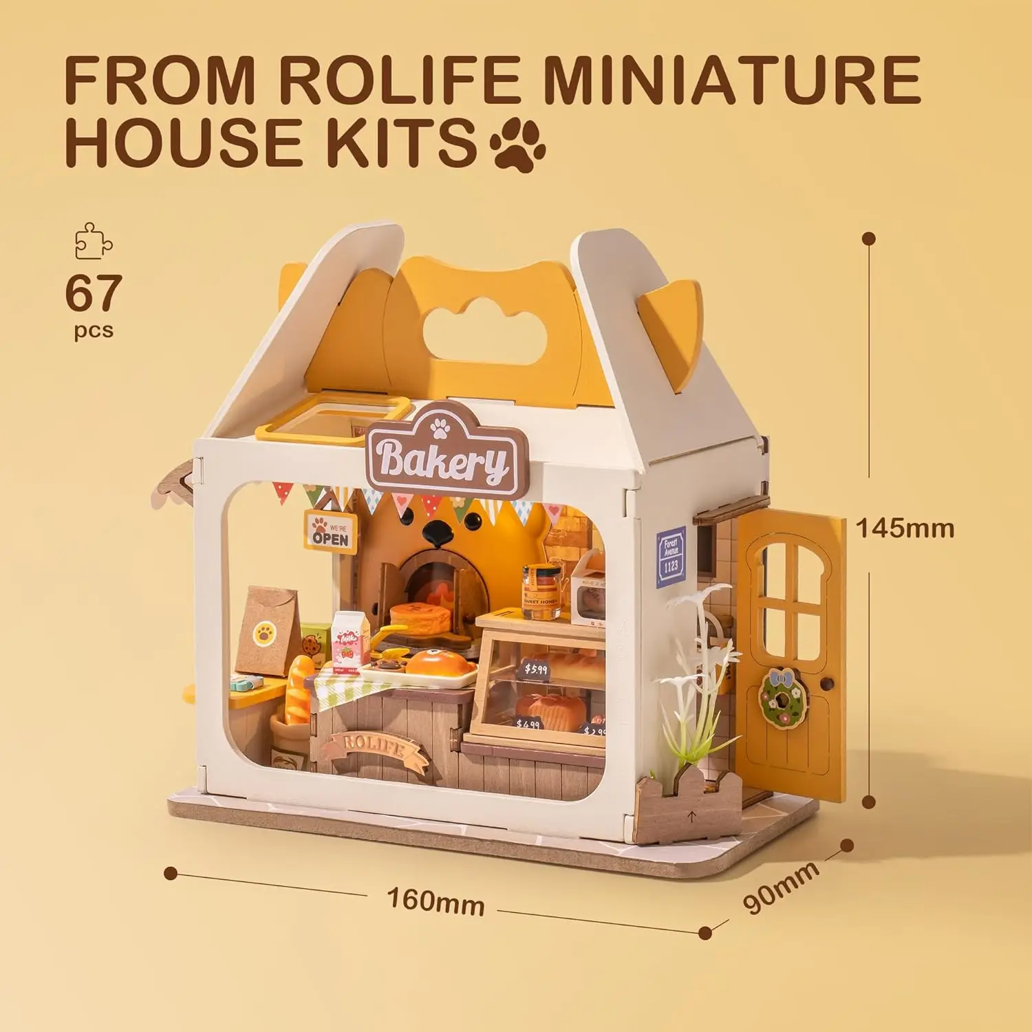 Boulangerie miniature DIY pour maison de poupée avec éclairage LED – Image 3