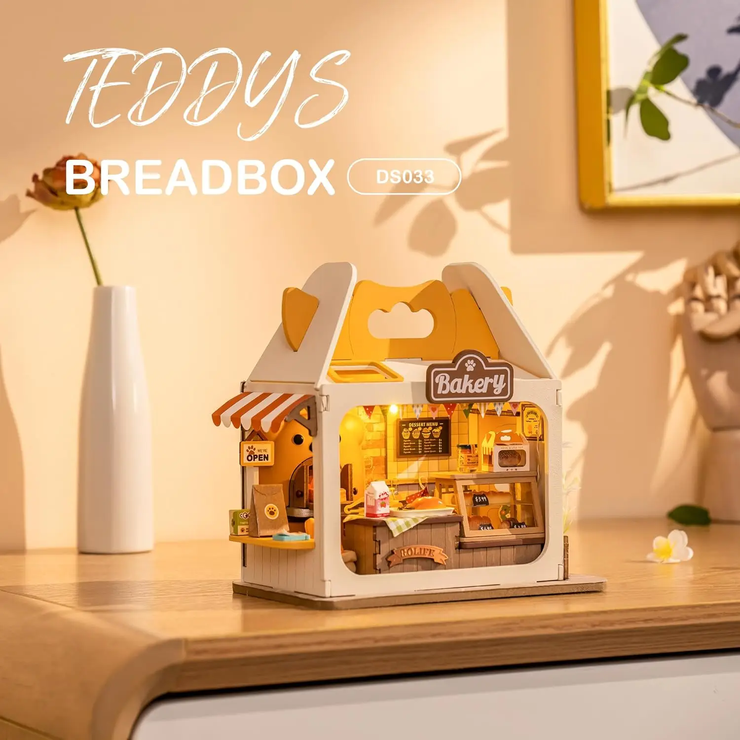 Boulangerie miniature DIY pour maison de poupée avec éclairage LED – Image 4
