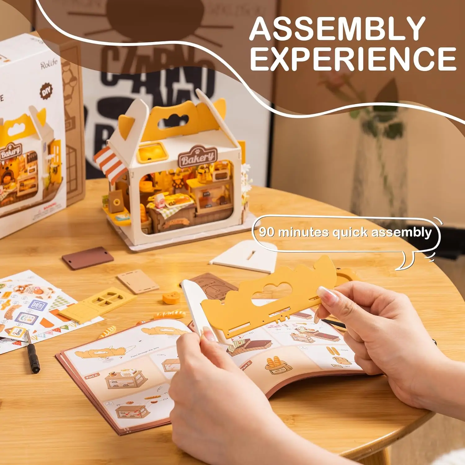 Boulangerie miniature DIY pour maison de poupée avec éclairage LED – Image 5